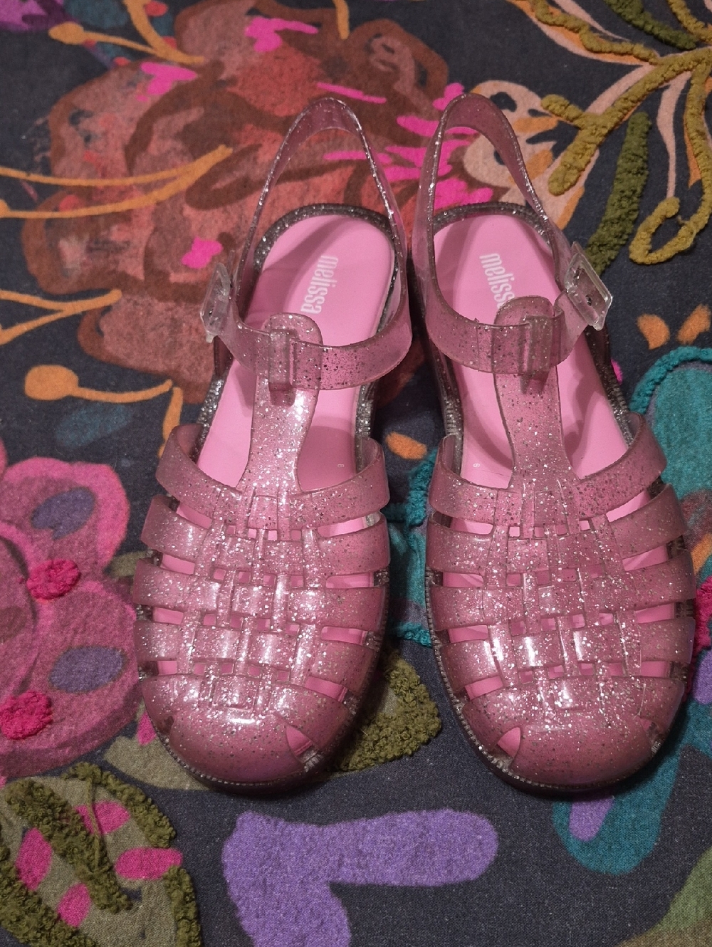 Melissa Glitter Jelly Sandals in Pink